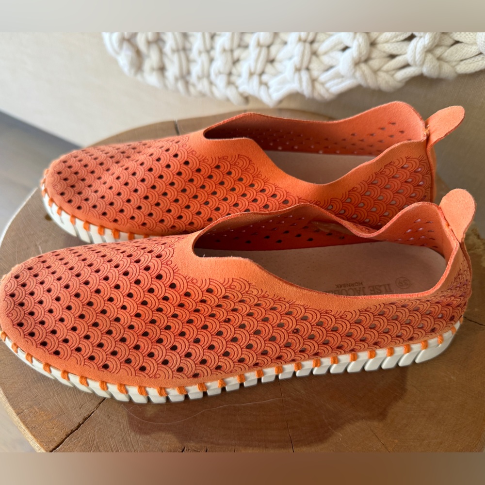 Ilse Jacobsen Tulip 139 Slip-On Shoes Camelia Orange 39 (8.5) Very Good Used